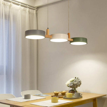 Three Head Restaurant Lamp Modern Simple Makaron Color Bar Bedroom Cafe Chandelier