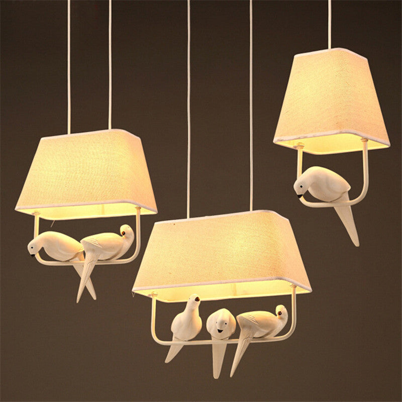 Creative Cloth art bird  LED pendant lights for  children room restaurant kitchen decoration hanging lamp hotle lamp