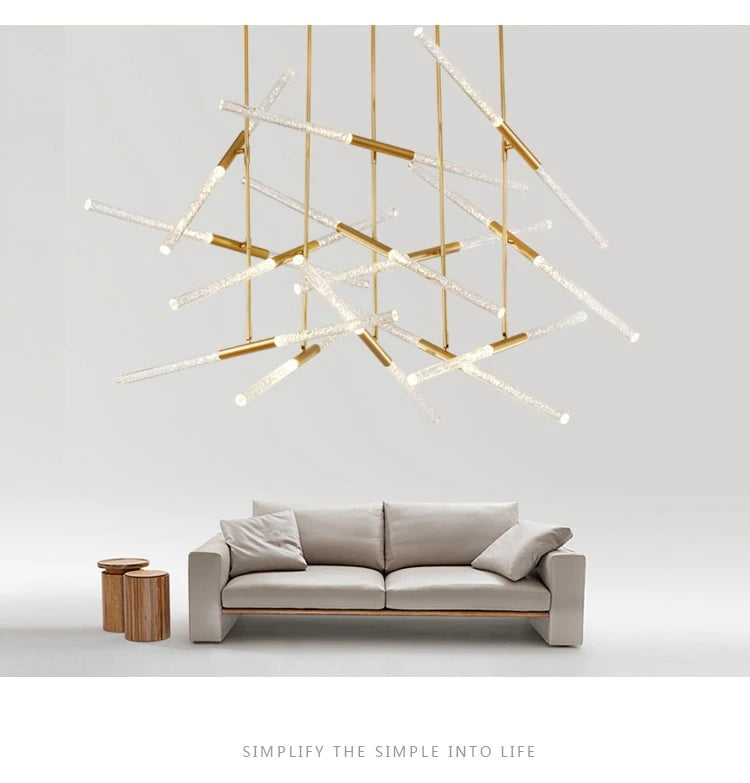 Post Modern Long Tube Branch LED Pendant Light Loft Hanging Lamp Office Bar Track Lamp Restaurant Showroom Shop Hanglamp Light