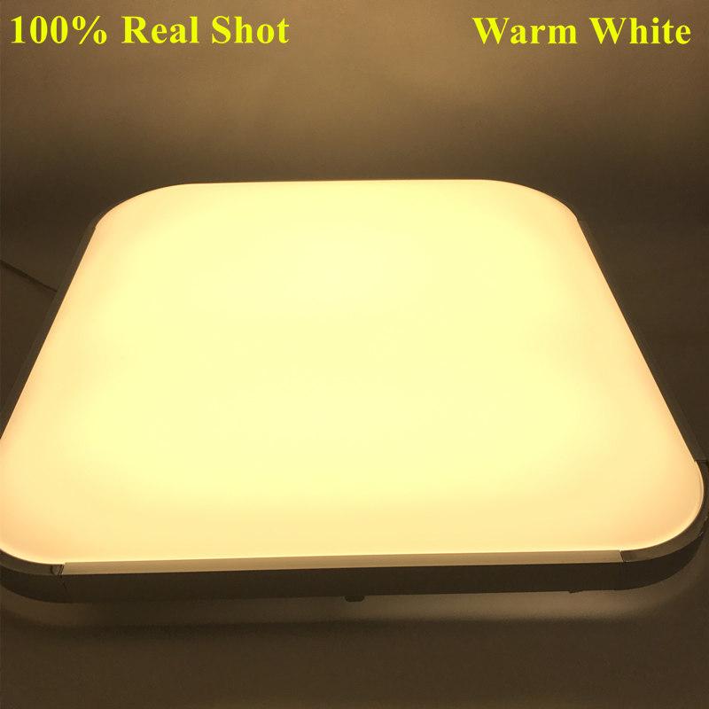 Modern 2.4G RF Remote Control Square Aluminum Acrylic LED Ceiling Lamp Cold White+Warm White Stepless Dimming LED Ceiling Light
