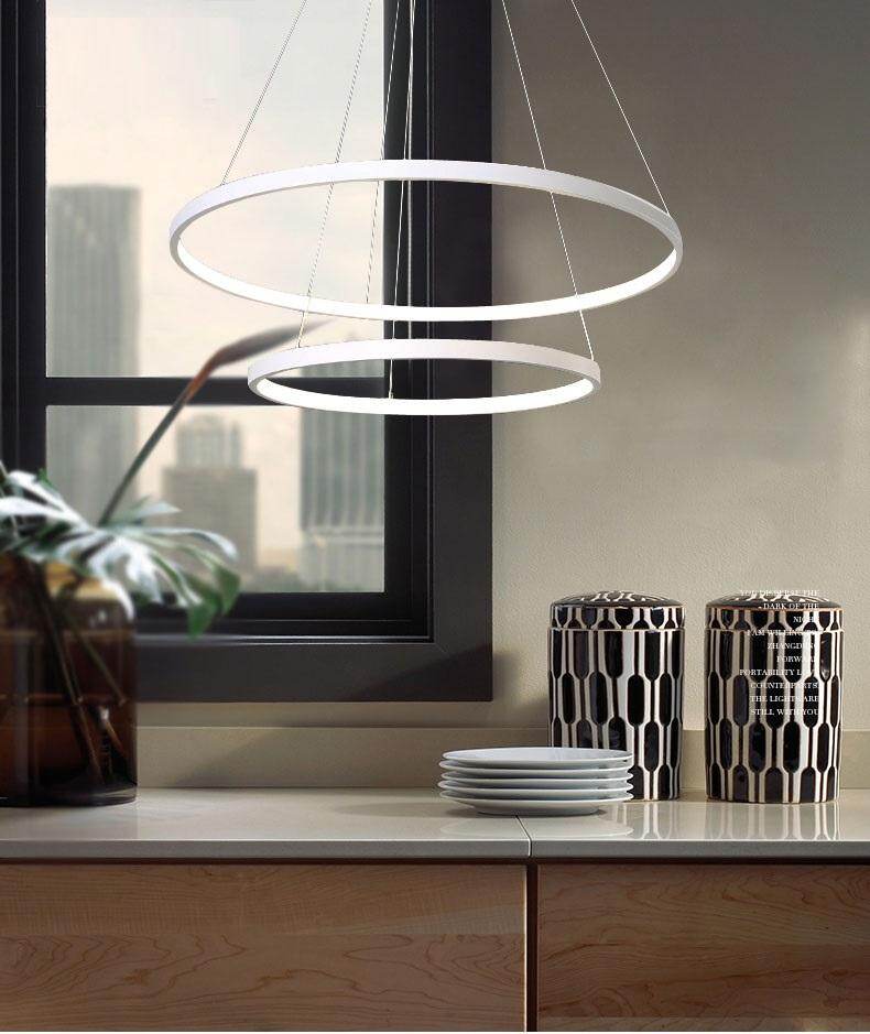 Modern Pendant Lamp Hanging Light Living Room Dining Shop Decoration Modern Hanging Lamp Large Ring Acrylic Pendant Light