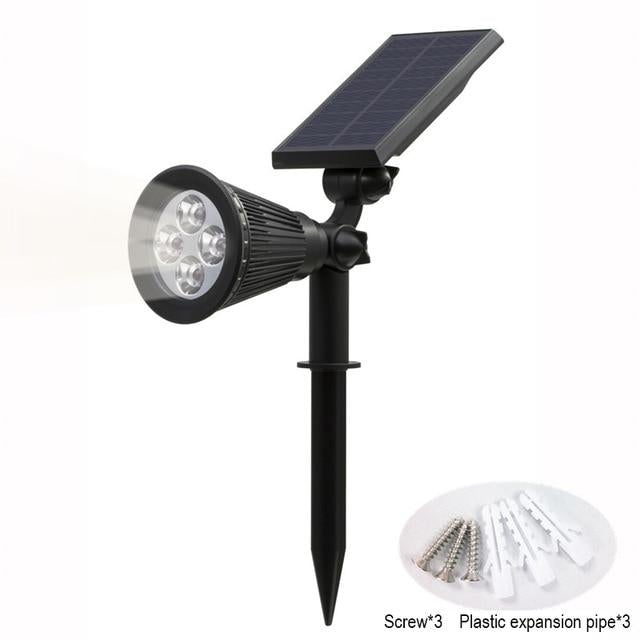 Solar Powered 4/7 LED Lamp Adjustable Solar Spotlight In-Ground IP65 Waterproof Landscape Wall Light Outdoor Lighting