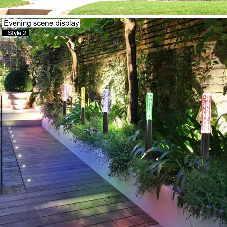 Solar Power Tube Lights Lamps Acrylic Bubble Pathway  Lawn Landscape Decoration Garden Stick Stake Light Lamp Set