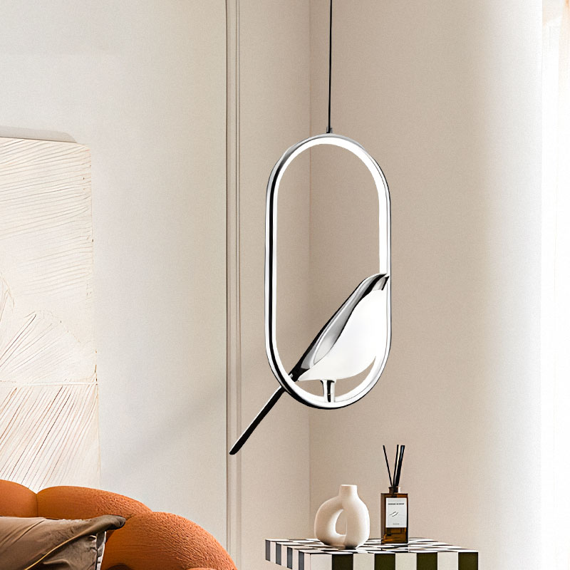 Magpie Bird LED Cord Pendant Lamps for Bedside Bedroom Indoor Chandelier Hanging Lamps Decor for Living Room Restaurant Lighting