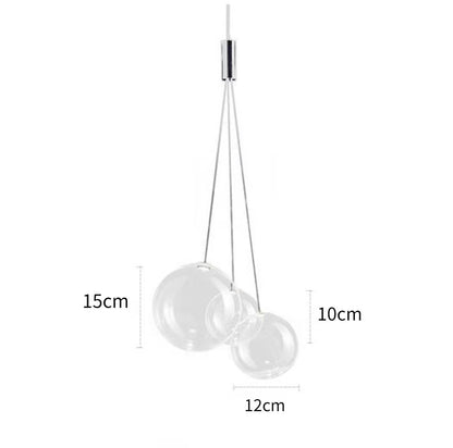 Modern Led Glass Ball Pendant Lamp for Kitchen Dining Room Bedroom Hanging Light Restaurant Chandeliers