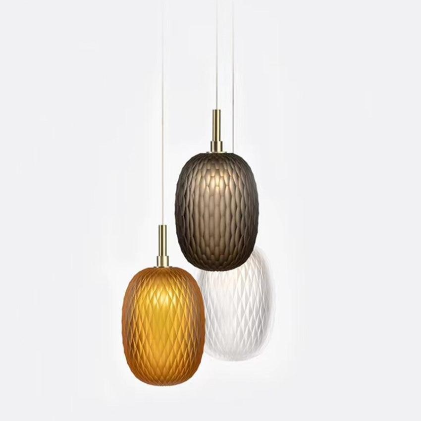 Nordic Pendant Light Bedroom Bedside Glass Droplight Colored Homestay Restaurant Staircase Bar Luminaire