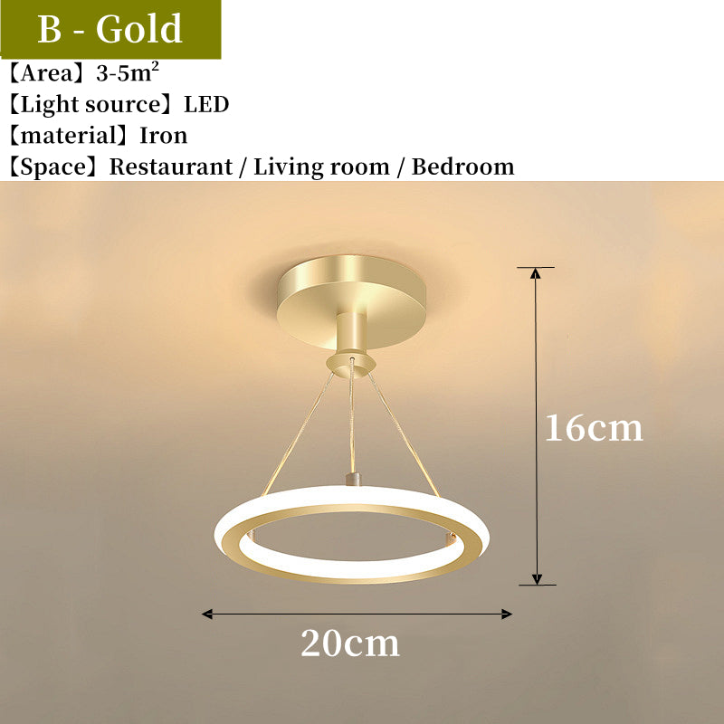 Nordic Creative Indoor Chandelier Retractable Modern Metal LED Pendant Light Hanging Lamp
