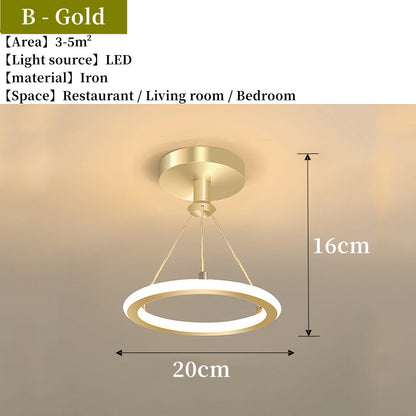 Nordic Creative Indoor Chandelier Retractable Modern Metal LED Pendant Light Hanging Lamp