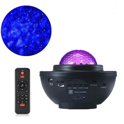 LED Starry Galaxy Projector Night Light Ocean Wave Projection with Bluetooth Music Speaker 8W LED 10 Colors 21 Lighting Modes Brightness Levels Adjustable with Remote Control-LITBest