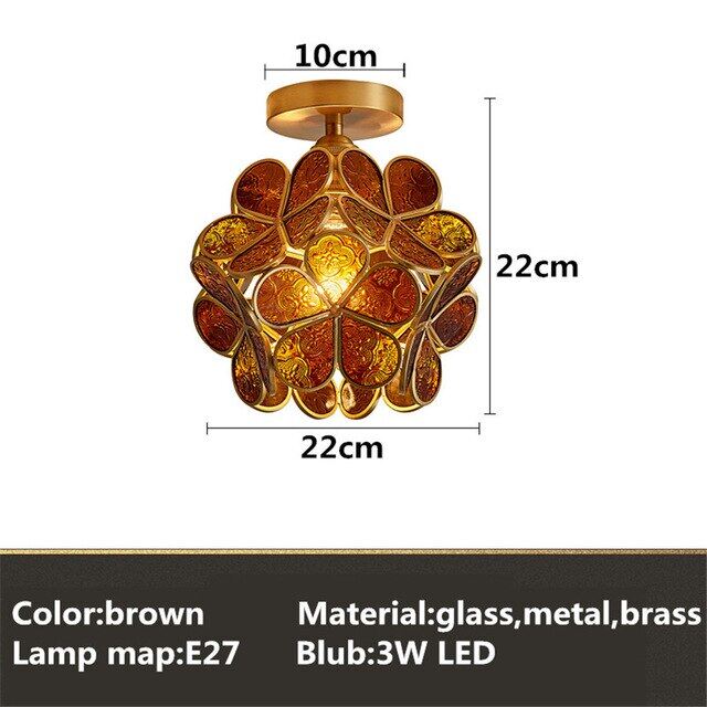 Tiffany Colorful Flower Glass Ceiling Lamp LED Modern Indoor Lamp Restaurant Dining Room  Cafe Shop Lighting Fixture