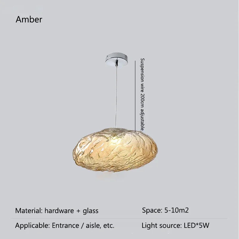 Creative Design Led Chandelier  Pebble Glass Nordic Luxury Pendant LampLighing Living Dining Room Furniture