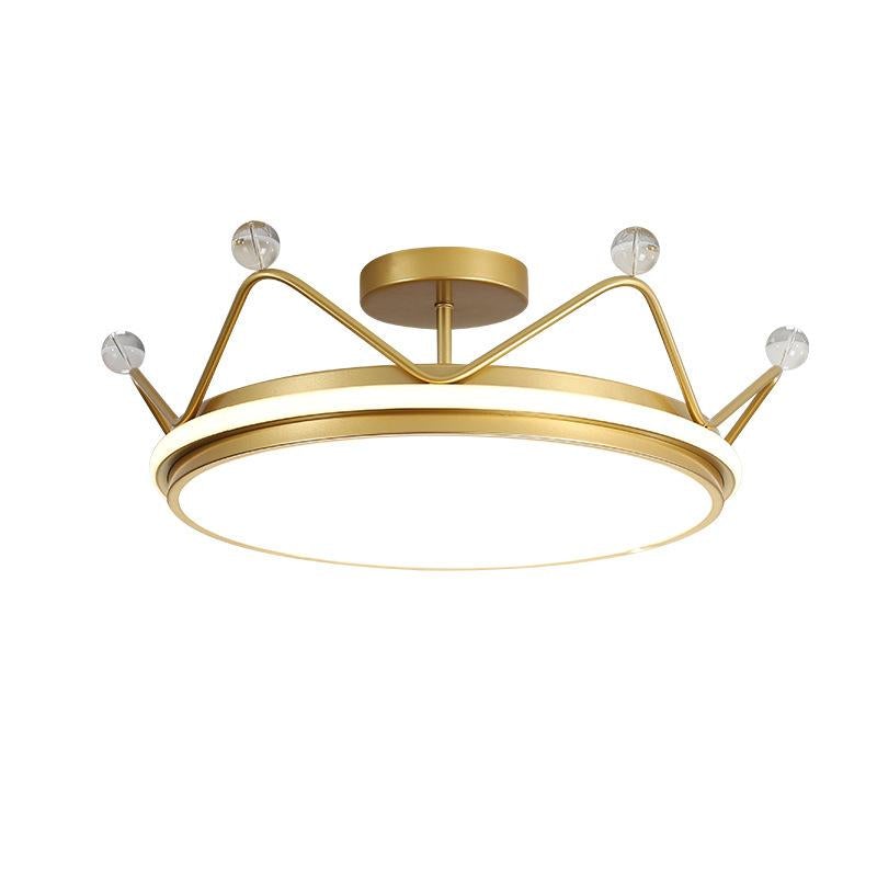 Golden Crown Chandelier Simple Modern Room Lamp