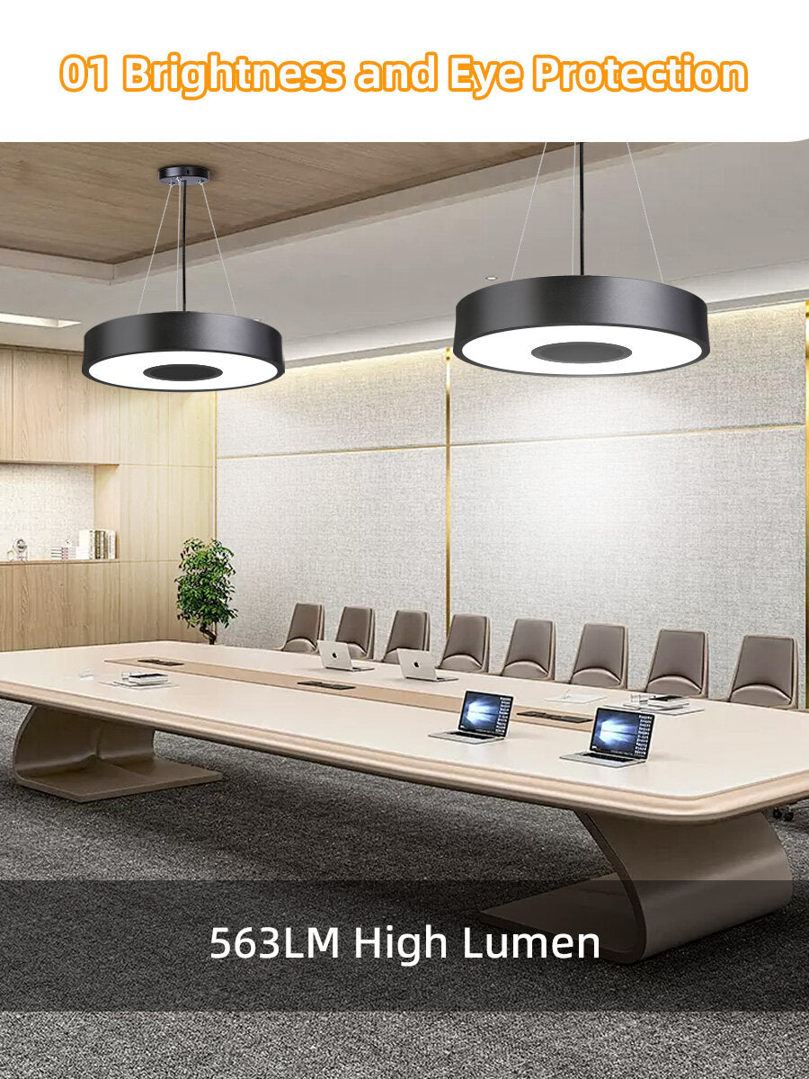 LED Round Pendant Light 110V/220V Ceiling Chandelier Office Ring Hanging Lamps Dining Living Room Home Ceiling Lighting Fixture