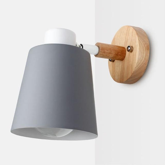 wooden wall lights bedside wall lamp wall sconce modern wall light for bedroom Nordic macaroon 6 color steering head E27