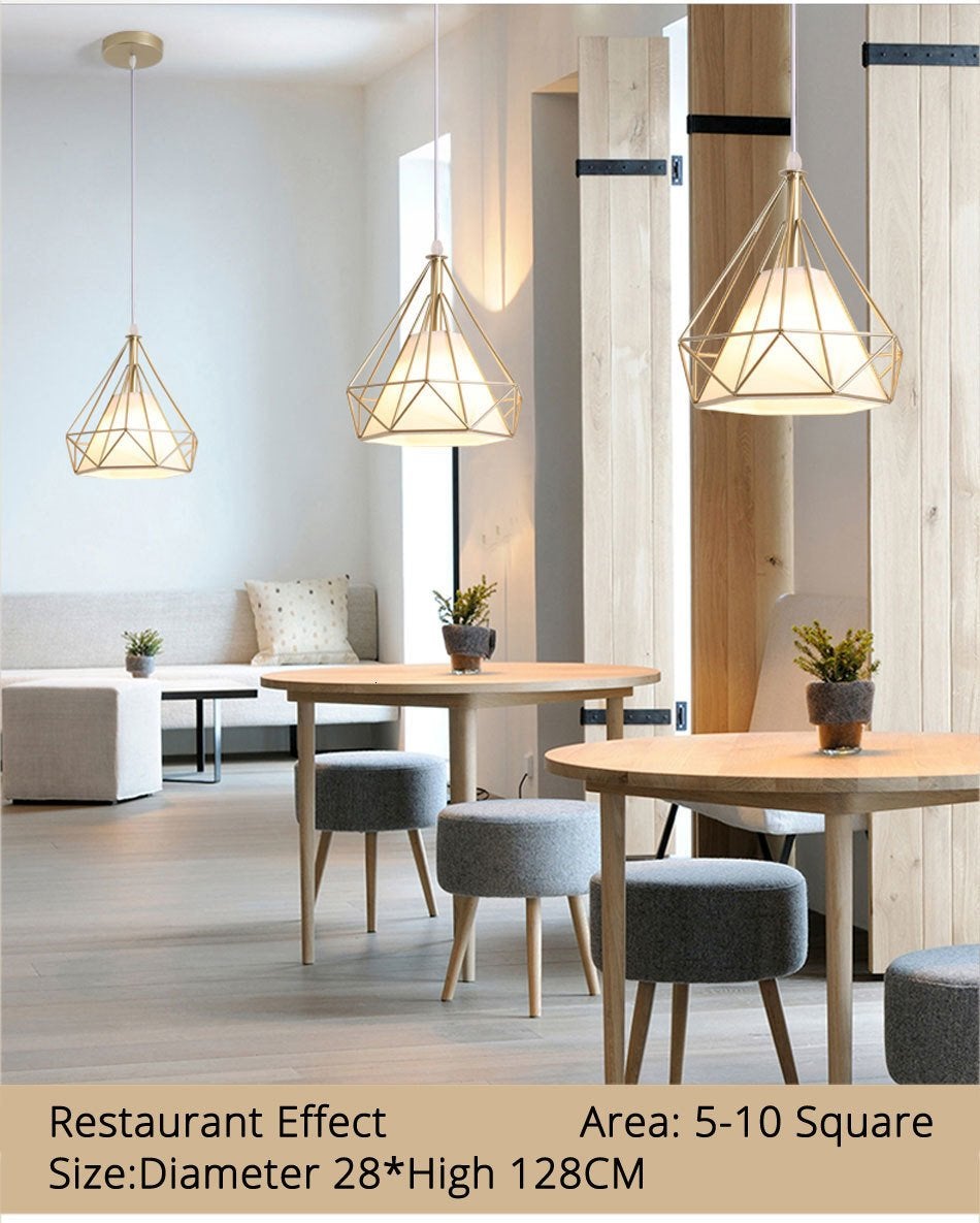 Gold Color Pendant Lights Triangle Shape Nordic Style 1head/3heads  Hanging Lamp Simple Metal Lights Fixtures Deco Abajur