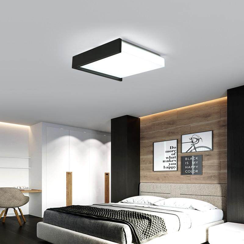 Black / White Square Minimalism Simple LED Ceiling Lights For Living Room Bedroom