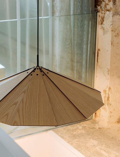 Nordic Minimalist Cafe Homestay Modern Wooden Flying Saucer Chandelier