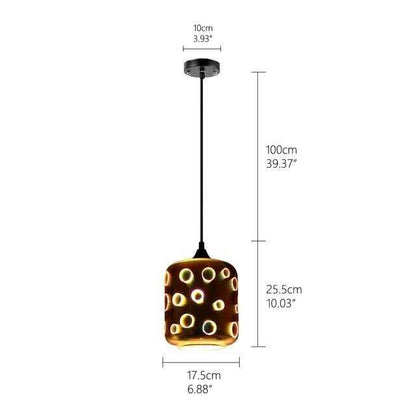 Modern 3D Colorful Romantic Starry Sky Hanging Glass Shade Pendant Lamp Lights Fixture E27 For Bedroom Restaurant Living Room