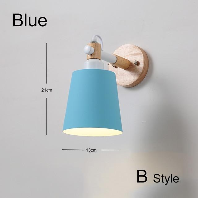 Nordic Wood Wall Lights Bedroom Beside LED Lights Black & White Modern E27 Wall Lamps LED Restaurant Bar Lighting E27 ZBD0016