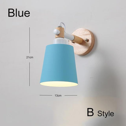 Nordic Wood Wall Lights Bedroom Beside LED Lights Black & White Modern E27 Wall Lamps LED Restaurant Bar Lighting E27 ZBD0016