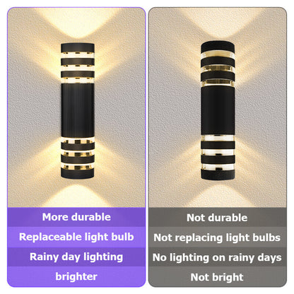 Replaceable Bulb Wall Light Outdoor LED Wall Lamp Up Down Porch Light Waterproof Exterior Sconce Light for Balcony Garden Stair