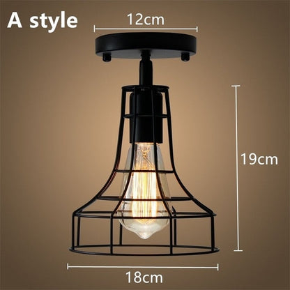 Modern Led Ceiling Lights Adjustable Angle Iron Cage Loft Bulb Ceiling Lamps E27 Industrial Indoor Lighting ZXD0004