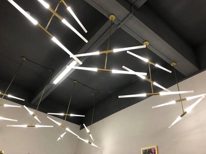 Post Modern Long Tube Branch LED Pendant Light Loft Hanging Lamp Office Bar Track Lamp Restaurant Showroom Shop Hanglamp Light