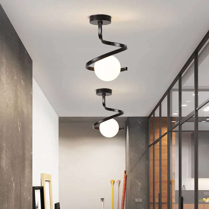 Modern Led Ceiling Lamp For Home Bathroom Corridor Aisle Porch Indoor Glass Ball Fixture Nordic Wind Cloakroom Ceiling Light