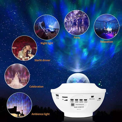 Night Light Projector  Galaxy Projector Starry Sky Projector Lamp with Remote Control 2 in 1 Star Projector with LED Nebula Cloud Moving Ocean Wave Projector for Kid Baby Built-in Music Speaker Voice