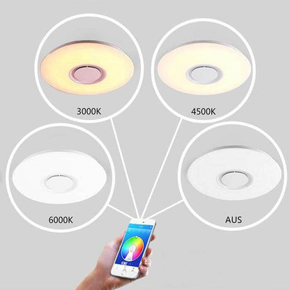 HOT Music Led Ceiling Light Lamp 60W Rgb Flush Mount Round Starlight Music With Bluetooth Speaker Dimmable Color Changing Light