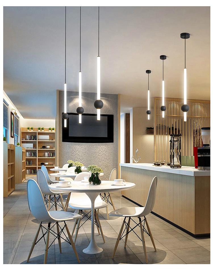 Nordic Bedside Chandelier Modern Simple Living Room Background Wall Bar Long Line Chandelier Bedroom Single Head Tooling Small Chandelier