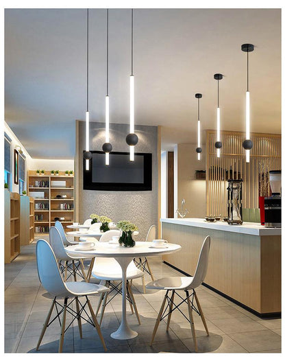 Nordic Bedside Chandelier Modern Simple Living Room Background Wall Bar Long Line Chandelier Bedroom Single Head Tooling Small Chandelier