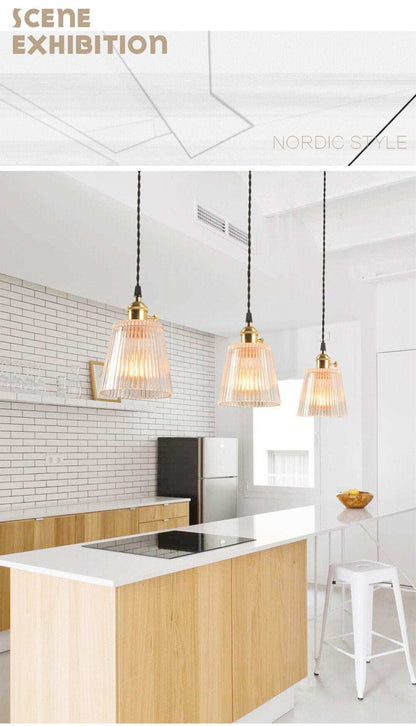 LED Brass Glass Pendant Lights E27 125mm Hanging Lamps Minimalist Personality Restaurant Bar Terrace Cafe Decorative Luminair