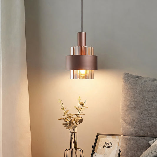 Modern Pendant Lights E27 LED Amber Glass Bronze Colored Chandeliers Dining Bedroom Hanging Lamps Pendant