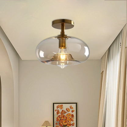 Nordic LED Glass Ceiling Light Cognac For Living Room Bedroom Cloakroom Indoor Warm Light Decor Ceiling Lights