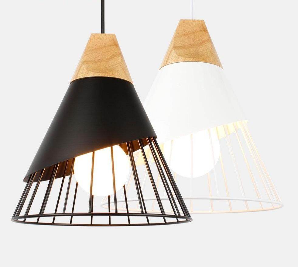 Nordic Pendant Light Woden Pendant Lamp For Home Lighting Modern Hanging Lamp Aluminum Lampshade LED Bulb Kitchen Light E27