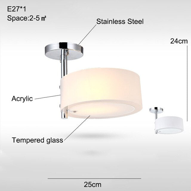 Modern Crystal Ceiling Lights Living Fashionable Design Light Dining  Changeable Led Ceiling Lamp Bedroom White Shade Acrylic