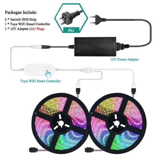 Smart WIFI LED Strip Light Work with Alexa Google Assistant Voice Control RGB LED Lights Strip 5050 60LEDs/m Color Changing