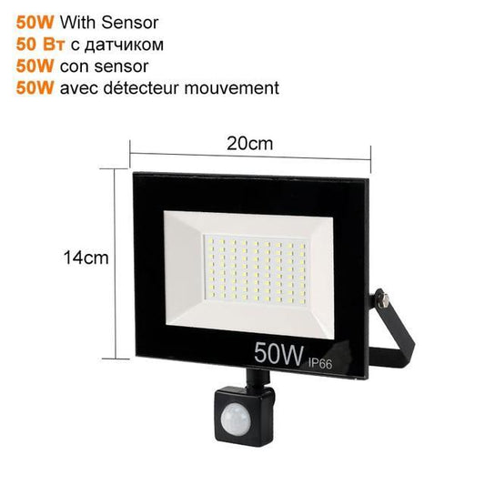 PIR Motion Sensor LED Flood Light 10W 30W 50W Outdoor Floodlight Waterproof Led Spotlight for Garden Wall Street Light