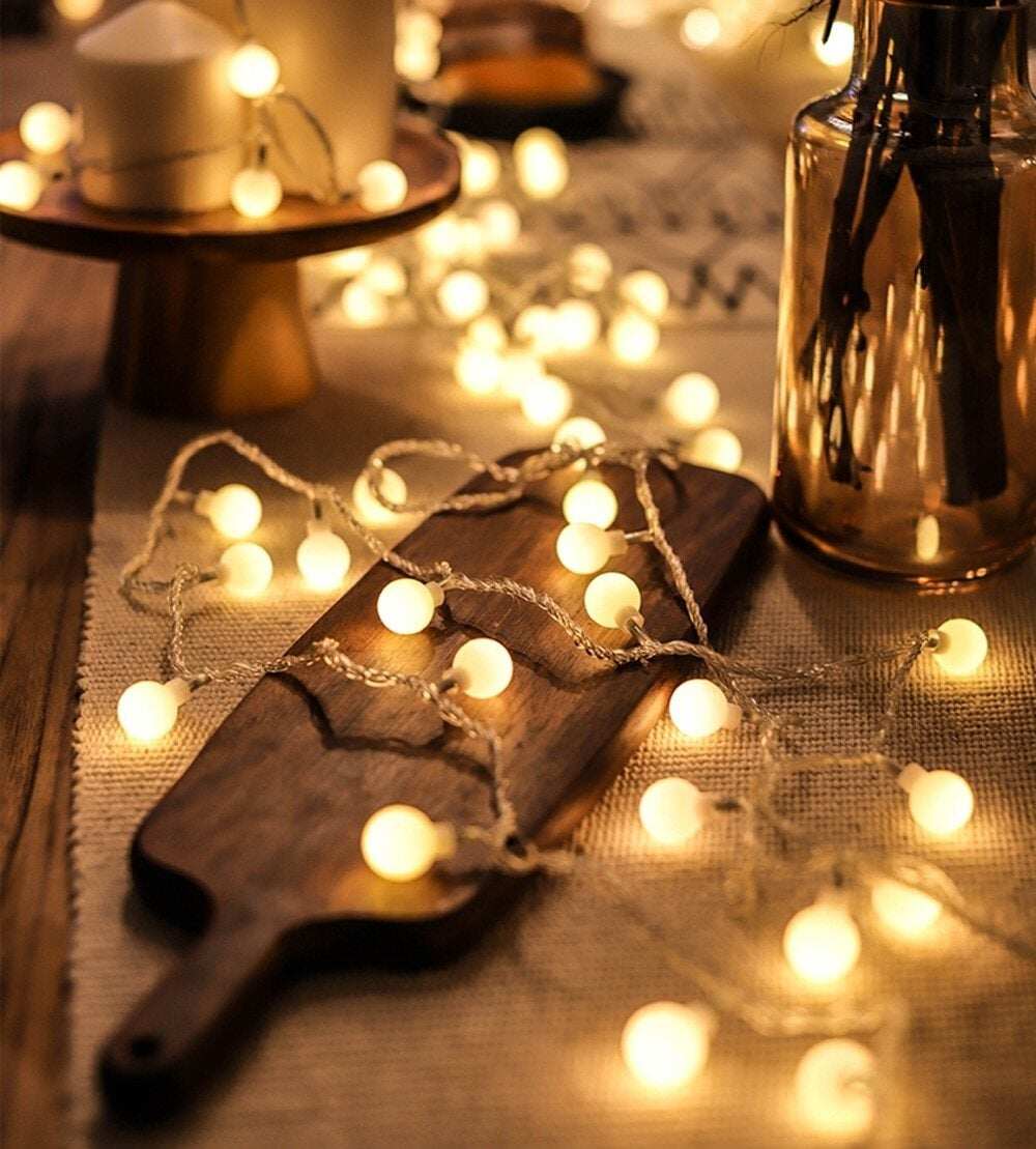 2M 5M 10M Cherry Balls LED  Fairy String Lights Battery USB Operated Wedding Christmas Outdoor Room Garland Decoration