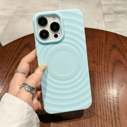 Simple Macaron Color Case Compatible for IPhone 17 16 11 15 14 12 13 Pro Max XR 15 16 Plus XS X Max Wave Magnetic Attraction Case