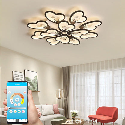 New Modern LED Ceiling Lights Flower Shape With Remote Control/ APP For  Living/Dining/Bed Room Kitchen Home Decoration Luxury