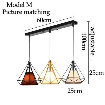 Retro Nordic restaurant chandelier wrought iron personality industrial style creative chandelier lighting living room chandelier