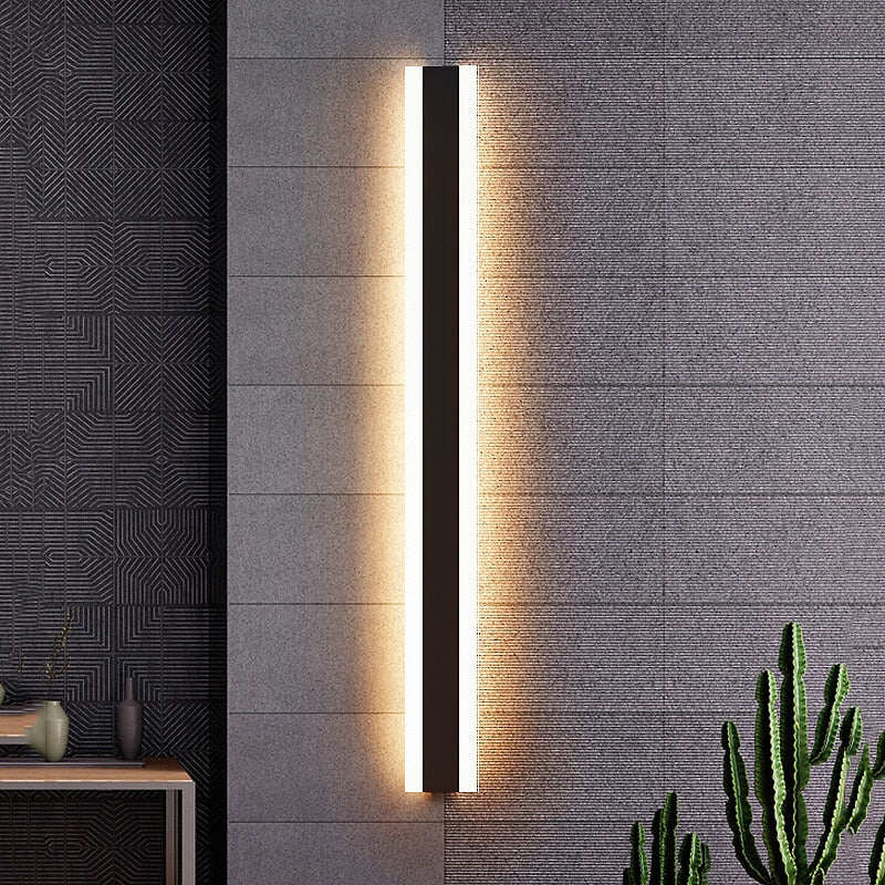Modern Waterproof Outdoor Long Strip LED Wall Lamp IP65 Aluminum Wall Light Garden Porch Sconce Light 110V 220V Sconce Luminaire