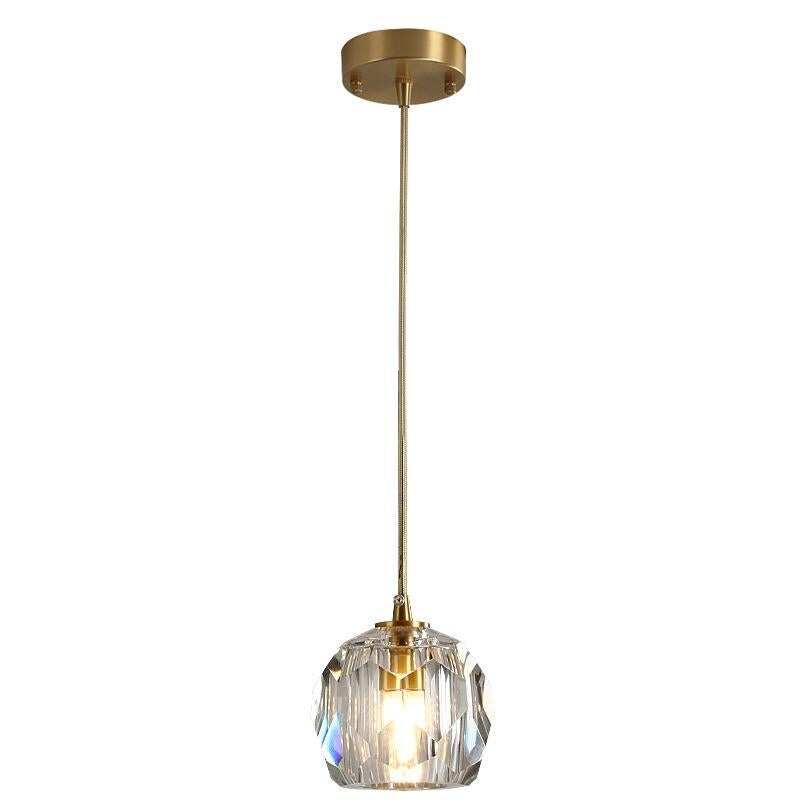 Modern Simple Personality Crystal Ball Restaurant Chandelier Creative Bar Corridor Duplex Staircase Led Copper Chandelier