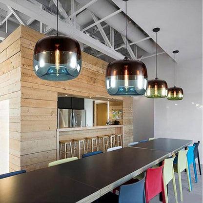 Modern Nordic Art Deco Colorful Hanging Glass Pendant Lamp Lights Fixtures E27 LED For Kitchen Restaurant Living Room Bedroom