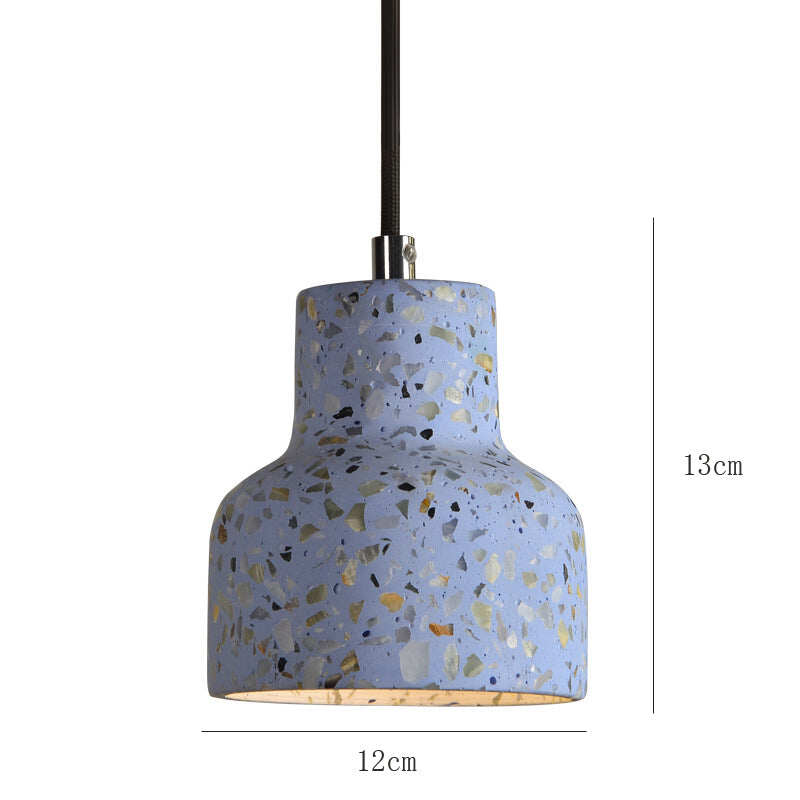 Semi-transparent Cement Chandelier Creative Personality Bedside Dining Room Terrazzo Color LED Bar Personality Chandelier
