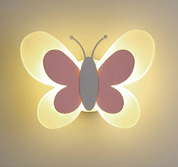 Butterfly Girl Room Lamp Creative Cartoon Children Energy-saving Boy Lamp Wall Lamp