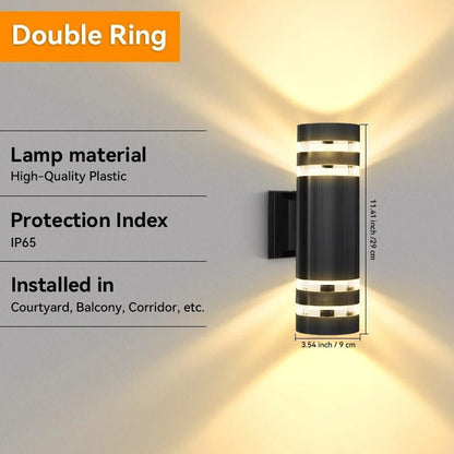 Replaceable Bulb Wall Light Outdoor LED Wall Lamp Up Down Porch Light Waterproof Exterior Sconce Light for Balcony Garden Stair
