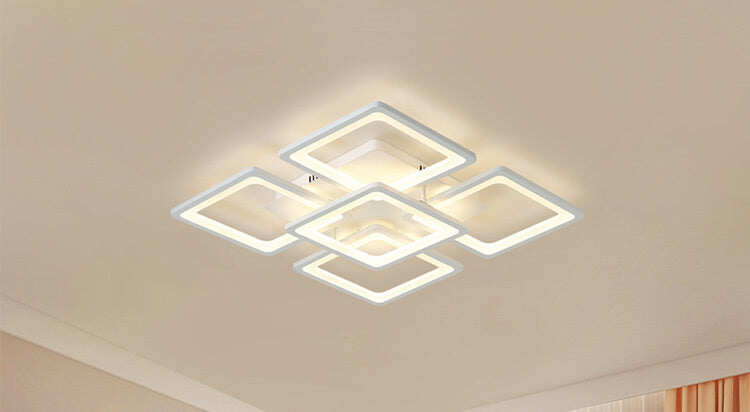 Remote Modern LED Ceiling Lights Fixture For Bedroom Dining Room Acrylic Lampshade Dimmable For 15-25 Meters Lamparas De Techo